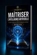Mockup 3D incliné premium — Maîtriser l'intelligence artificielle — Guide complet 2026