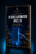 Mockup 3D incliné premium — Mini-guide gratuit : 10 tâches à automatiser avec l'IA