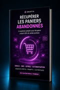Mockup 3D incliné premium — Récupérer les paniers abandonnés — Le système IA e-commerce
